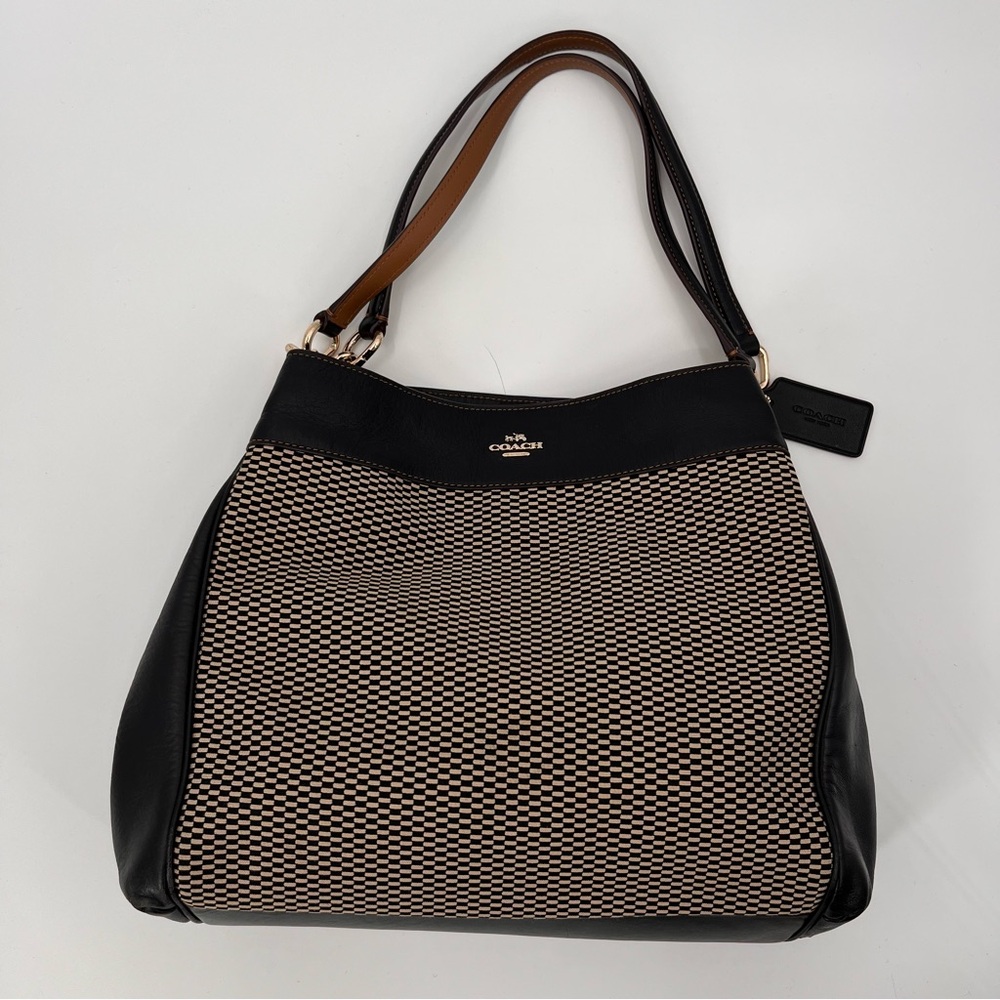 Coach Lexy Legacy Black Jacquard Shoulder Bag Style# F575540